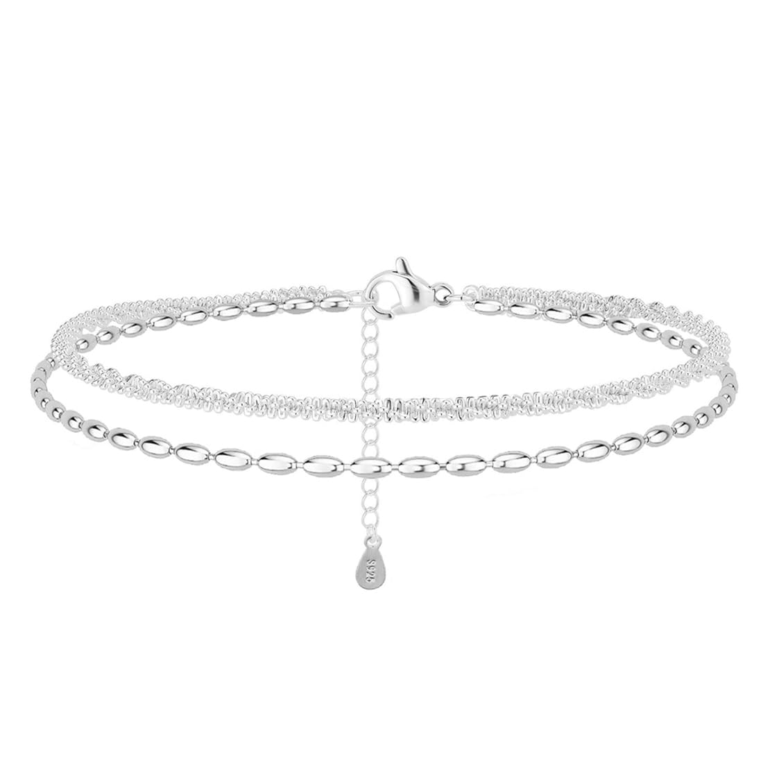 Cavigliera Donna Argento 925, Elegante e Impermeabile, Regolabile, Cavigliera in Argento Sterling per Spiaggia e Uso Quotidiano