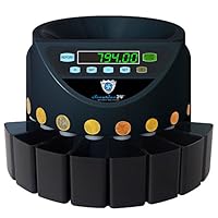 Securina24 Automatischer Euro Münzzähler & -sortierer Geldzählmaschine SR1200 Geldzähler Münzzählautomat (Schwarz - Blacklabel - BBB)
