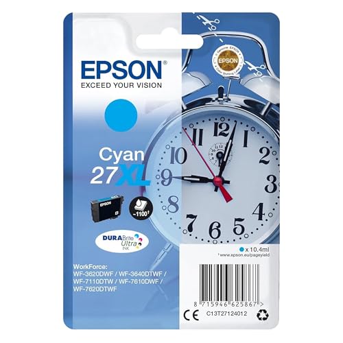 Epson T271240 Serie Sveglia, Cartuccia Originale Getto d'Inchiostro Durabrite Ultra, Formato Xl, Ciano