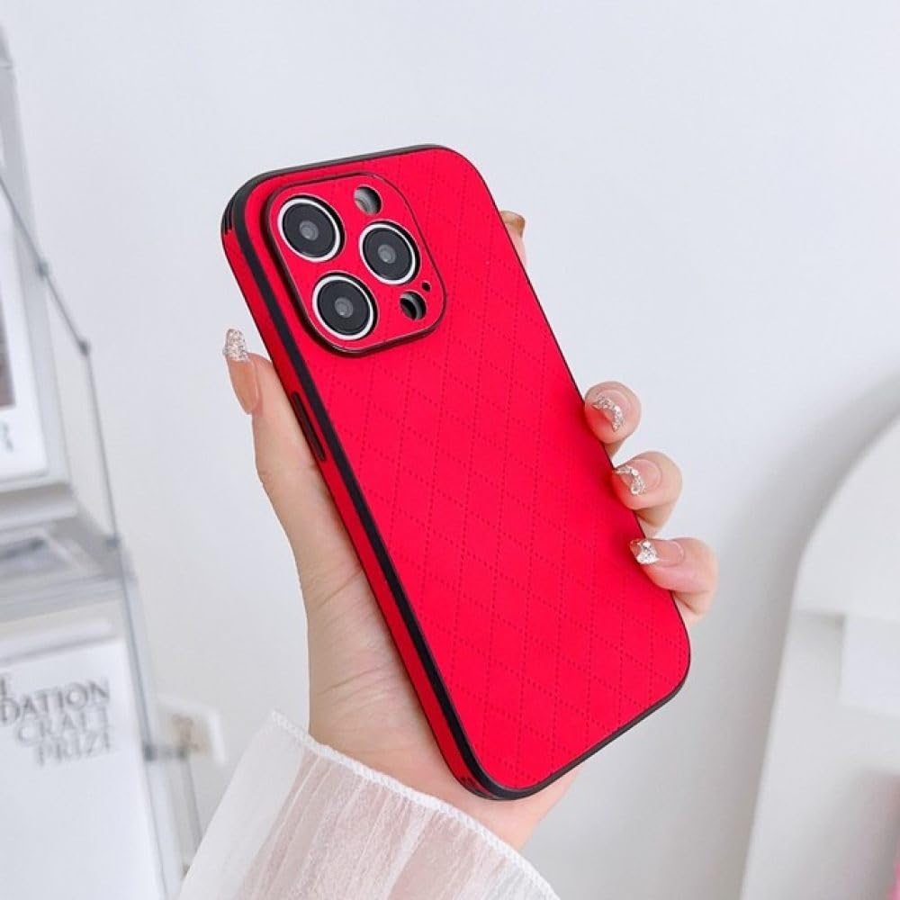 Coque de téléphone tendance losange pour sublimer votre iPhone 14 Pro Max rouge