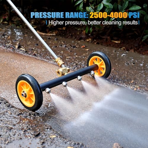 FIDISP Undercarriage Pressure Washer Cleaner, 16 INCH 2-in-1 Pressure Washer Broom with Extension Wand, Wash Mitt, 9 Nozzles, 4000 PSI Under Car Pressure Washer Attachment for Cars, Trucks by FIDISP - Used condition - Image 5
