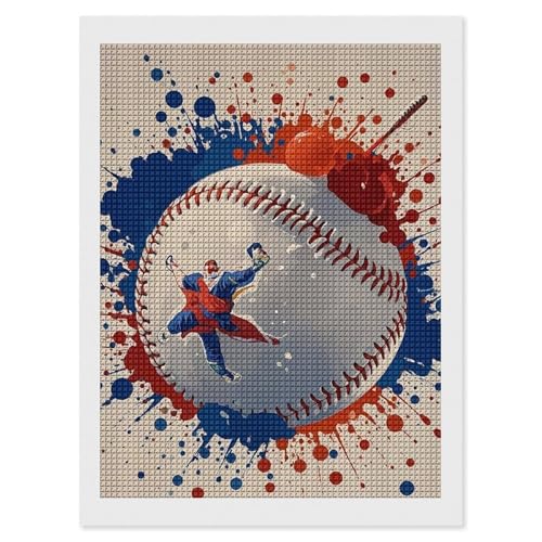 Cadeau loisir créatif kit broderie diamant baseball pour adulte