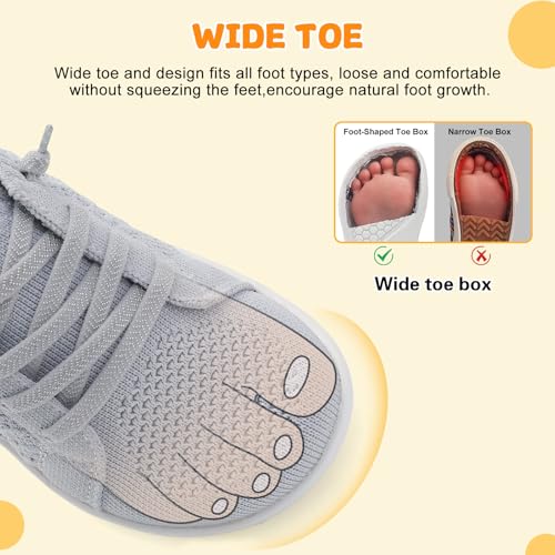 Image of JOINFREE Toddler Shoes Girls Boys Wide Barefoot Shoes Minimalist Walking Sneakers Zero Drop Slip on Tennis Shoe Breathable Naturally Flexible