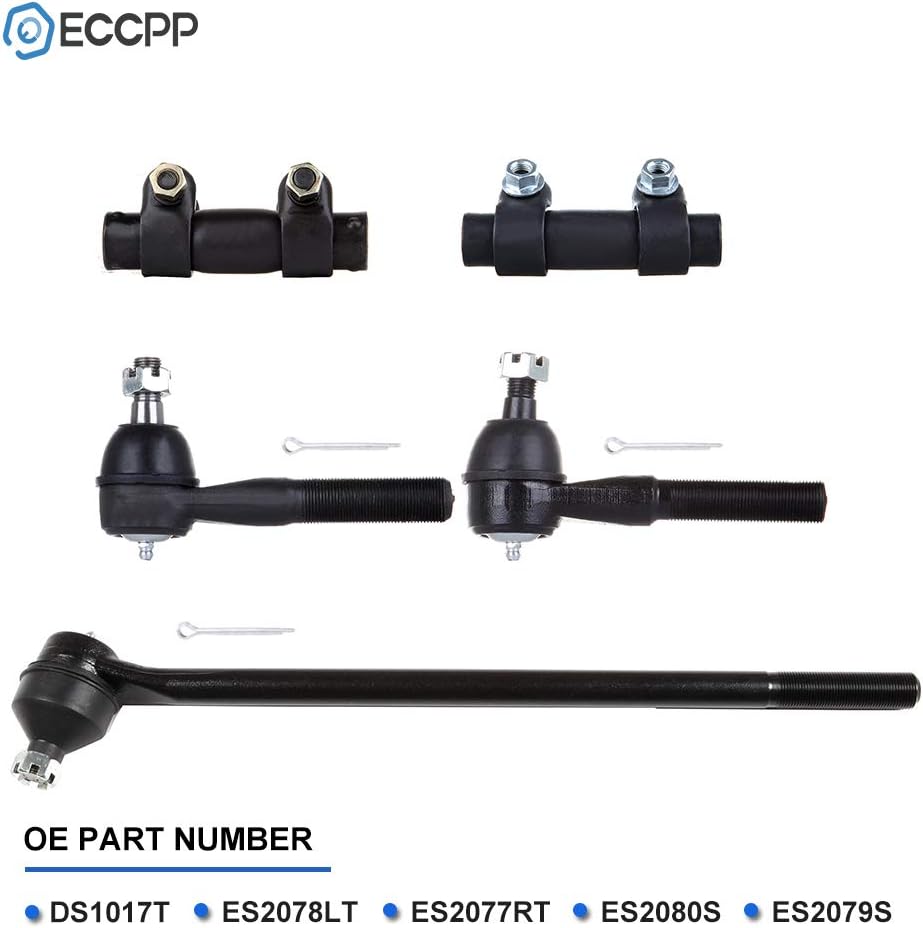 ECCPP Inner Tie Rod End Outer Tie Rod End Tie Rod Adjusting Sleeve 1980-1996 for Ford BRONCO 1980-1996 for Ford for F-150 1980-1996 for Ford for F-250 1980-1995 for Ford for F-350 5pcs
