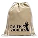 Kiwistar - Caution Zombies Turnbeutel Fun Rucksack Sport Beutel Gymsack Baumwolle mit Ziehgurt
