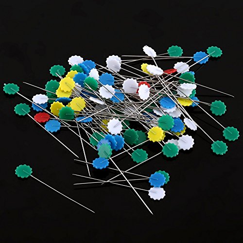 100 pçs alfinetes de patchwork pinos de cabeça de flor alfinetes de agulha de tricô pinos de costura