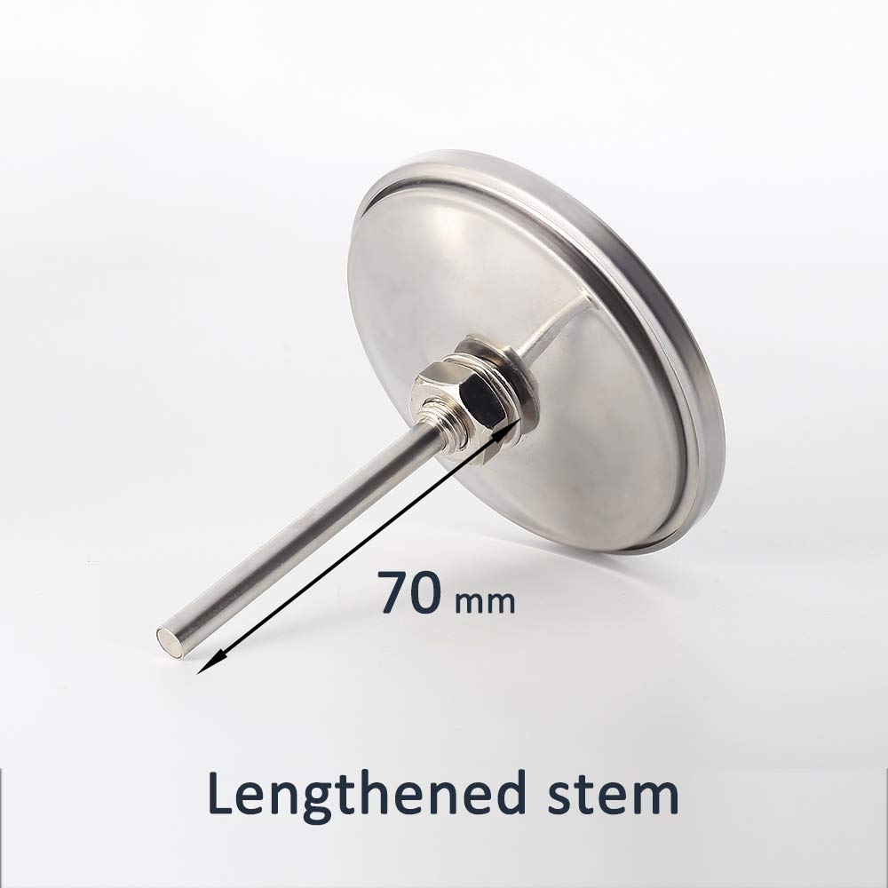 GalaFire 80 mm Grande Faccia 300°C Termometro per Barbecue, Indicatore di Temperatura per Fumatore di Legna, Grill, BBQ, con Gambo Extra Lungo da 75 mm, Acciaio Inossidabile