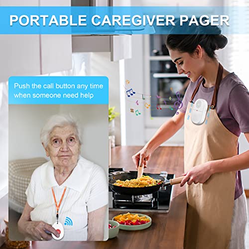 ChunHee-Wireless-Caregiver-Pager-Call-Button-Nurse-Alert-System-Call-Bell-for-HomeElderlyPatient-Emergency-Vibration-Pager-1-Transmitter1-Receiver800Feet-Operating-Range