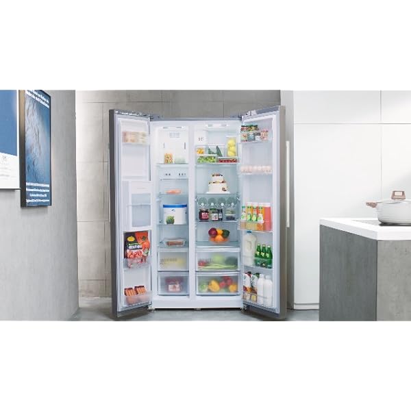 Midea MERS530FGD02 Side-by-Side Kühl-/Gefrierkombination/NoFrost/Inverter Technologie/Indoor Ice Bar/Twin Control/176,5 cm Höhe/335 L Kühlen/197 L Gefrieren/256 kWh/Jahr – Bild 8