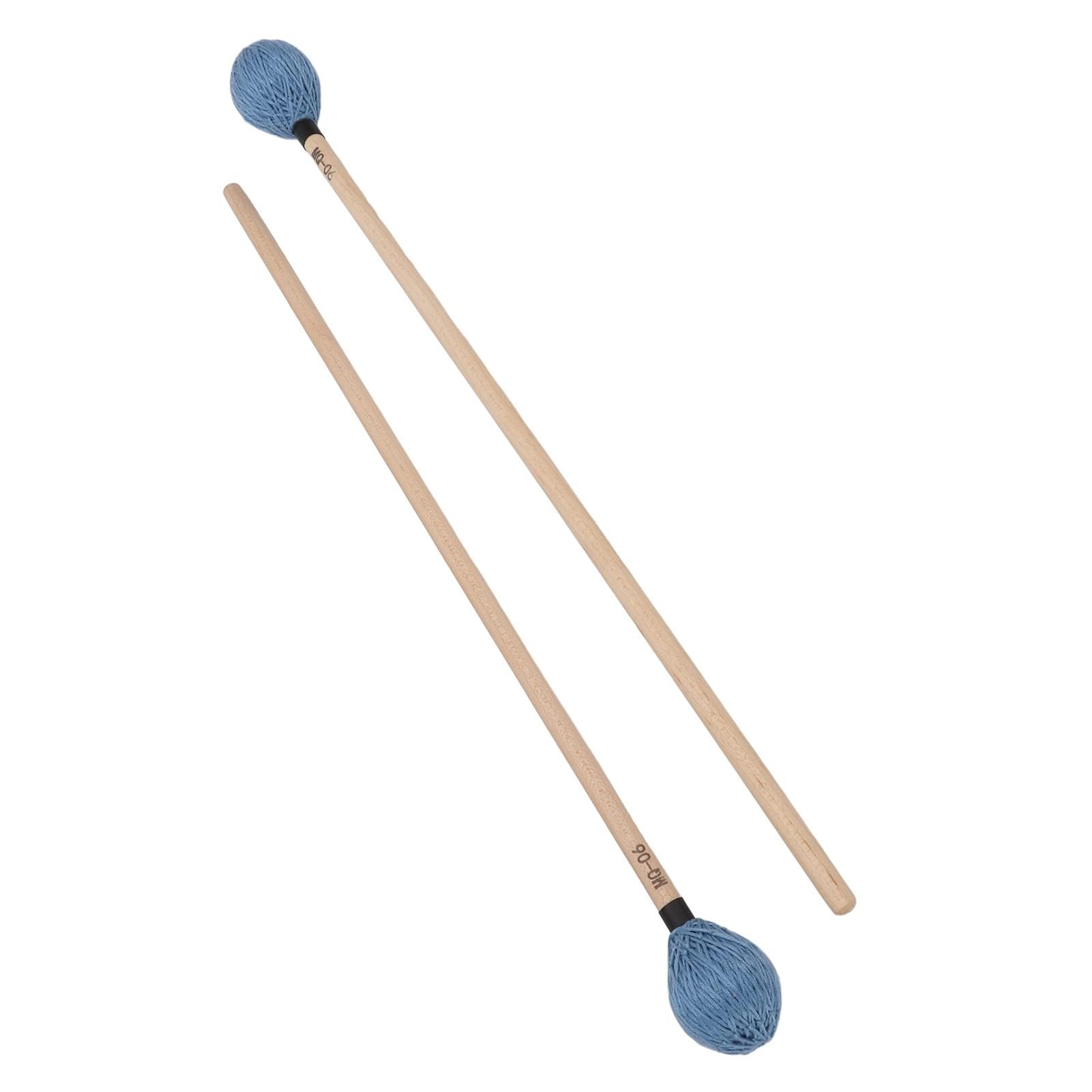 Mazzuolo Medio Duro, Mazzuolo in Filato Duro Liscio, Riproduzione Morbida 1 Paio di Bacchette per Marimba Professionali per Strumenti a Percussione (Blu)