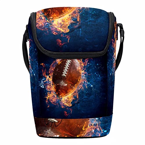 Bolsa de almuerzo para niños con diseño de rugby llama térmica y reutilizable para colegio 2