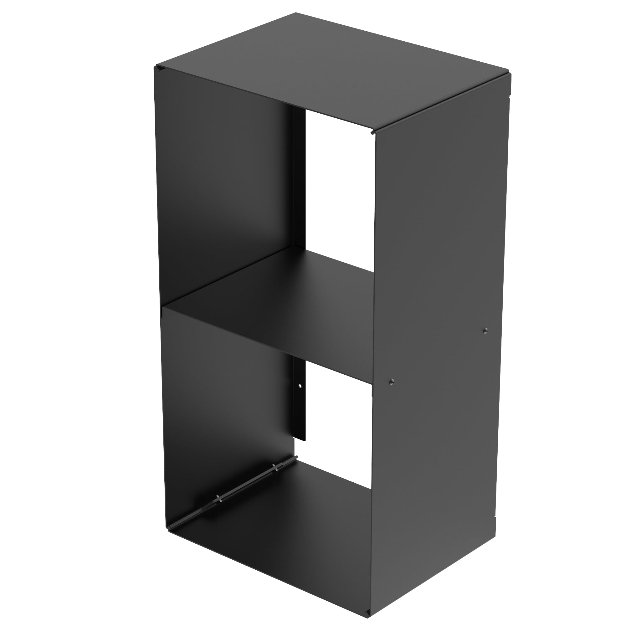 teileplus24 BHS7 Kaminholzregal Innen Außen | Brennholzregal Metall | Kaminholzkorb | Industrial Look | Wandmontage | Freistehend, Modell:Schwarz