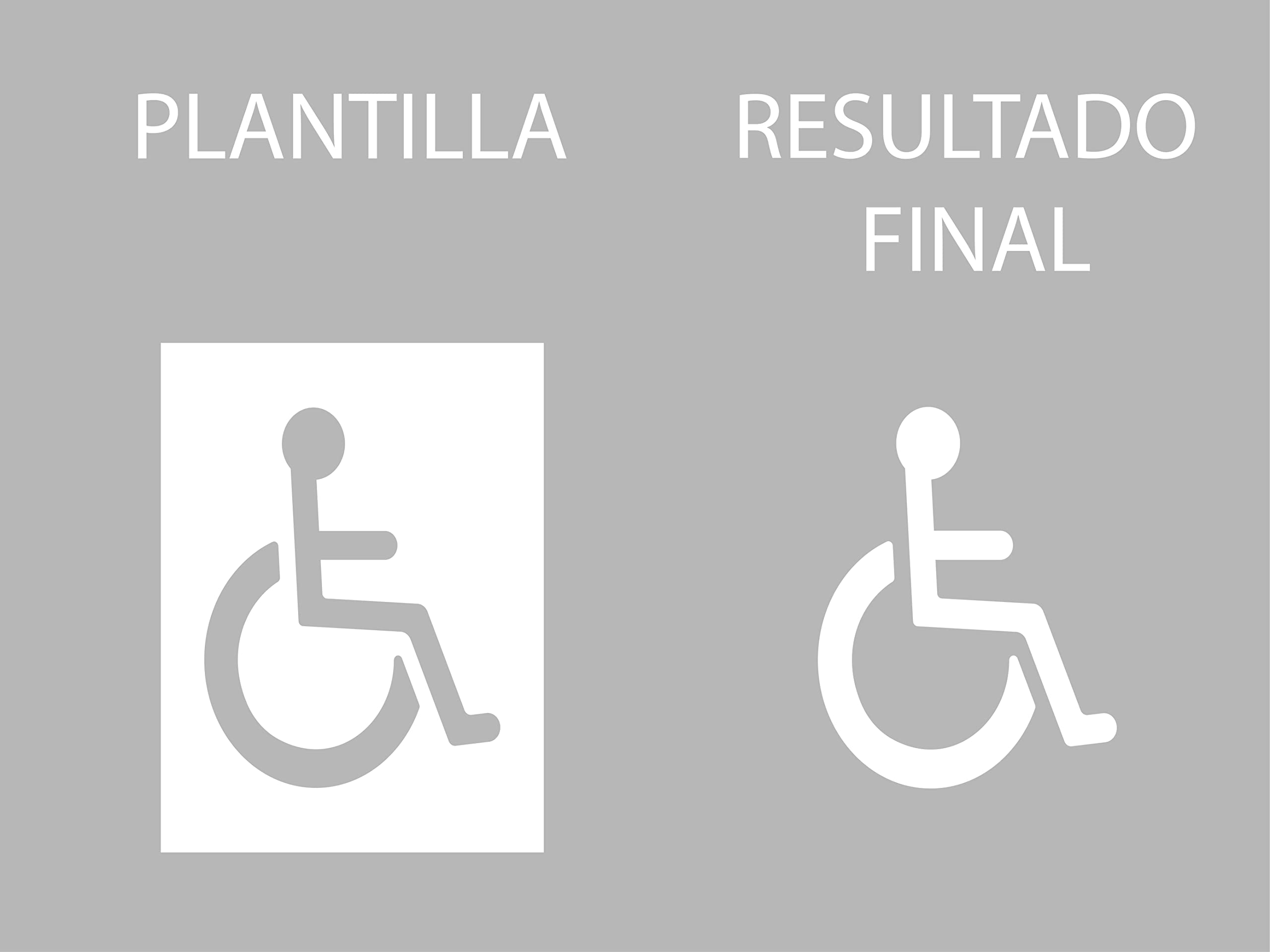 Oedim Plantilla para Suelo Señalización Discapacitados, 65x87cm, Fabricado en Polipropileno blanco opaco 800 µ, Plantilla para Pintar Suelo, Económico, Ligero
