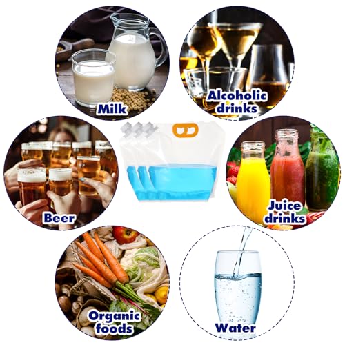 MAQUITA 20 Pcs Contenedor de Agua Plegable de Emergencia 1.3 Galones Bolsa Transparente Plástico Libre de BPA para Camping miniatura 7