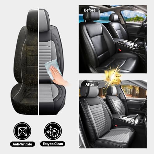 Image of Car Seat Covers Fit for WRX 2015-2025(BlackGrey,Full Set) | Full Coverage Car Seat Covers Sets,Breathable Anti-Slip Waterproof All-Weather Seats Protectors