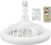 30W Ceiling Fan Light with 9.8in Adjustable Rotating Head, Remote Control, Diffuser, 3 - Speed Fan & 3 Color Temperatures E27 - Quiet Copper Motor, Multi - Use for Bedroo [Energy Class A]