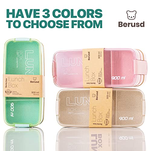 Berusd Bento Box Set For Adults Stackable 3-In-1 Japanese Compartments Lunch Containers Leak Proof Lunch Box Bpa-Free Bento Lunch Box With Utensils Beige #TOP5