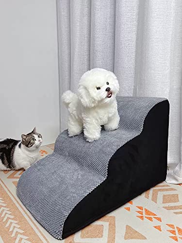 Pet Stairs For Dogs And Cats, Non-Slip 3 Steps Foam Dog Stairs And Ramp, Durable Step Support For Sofa, And High Bed Climbing,Portable Foldable Dog Steps #TOP1