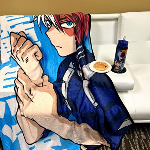 Just Funky My Hero Academia Shoto Todoroki Fleece Throw Blanket | 45 X 60 Inches | Bed Couch Décor | Mha | Anime Blanket | Collective | Officially Licensed #TOP4