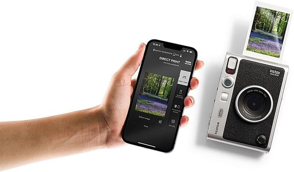 Fujifilm Instax Mini Evo Instant Film Camera + Fujifilm Instax mini Instant Daylight Film 20 Exposures + Slinger Camera Bag + Micro Memory Card with SD Adapter (Essentials Kit, Black)