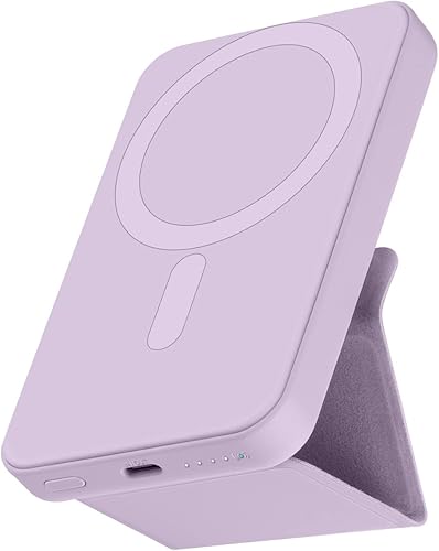 Banco de energía portátil de 6500 mAh, batería magnética plegable, batería inalámbrica de carga rápida, compatible con iPhone 15141312 Series