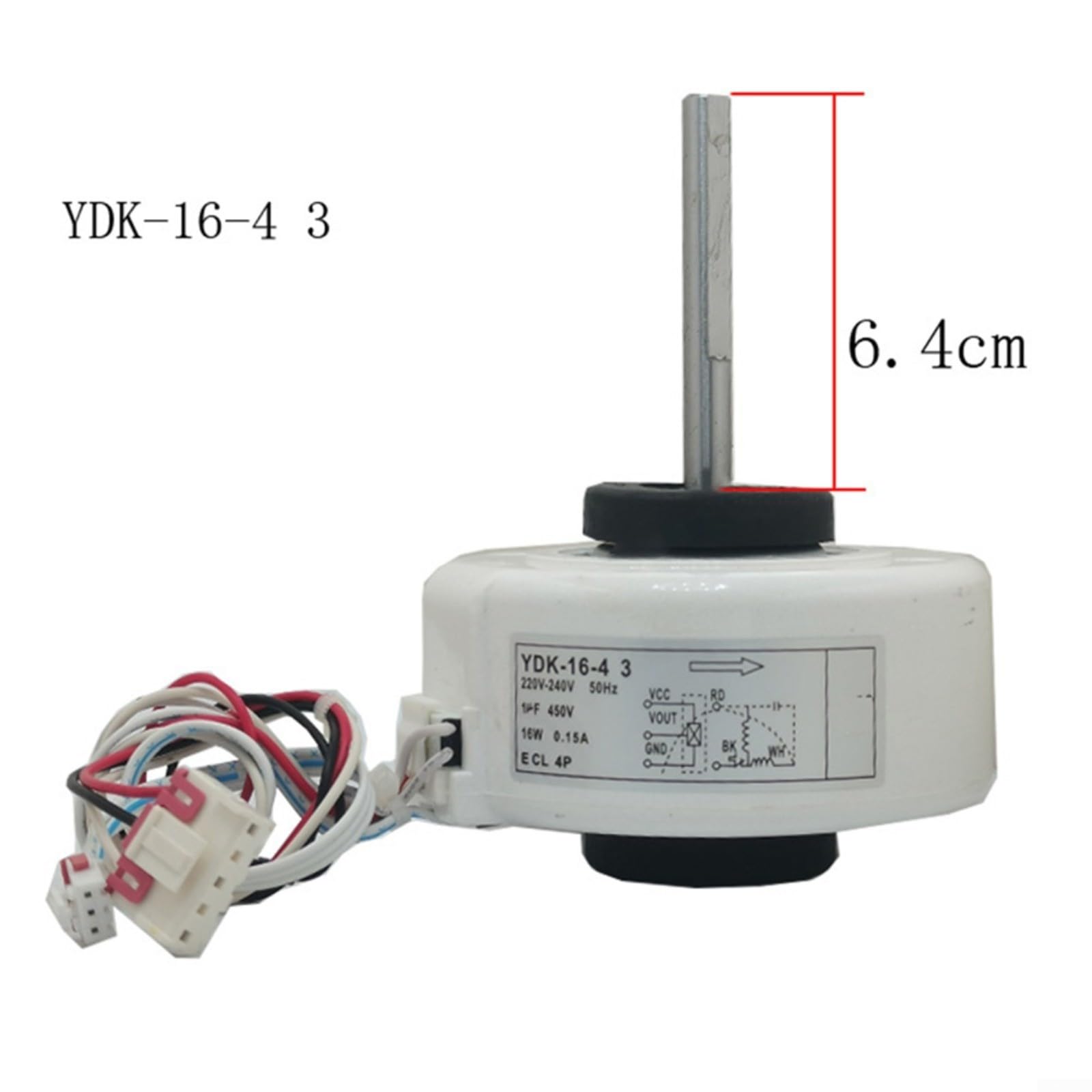 Commande du moteur pour climatiseur intérieur et ventilateur YDK-16-4 compatible avec YDK-14-4 et YDK-16-4G Boîtier ABS blanc pour climatisation intérieure (long)
