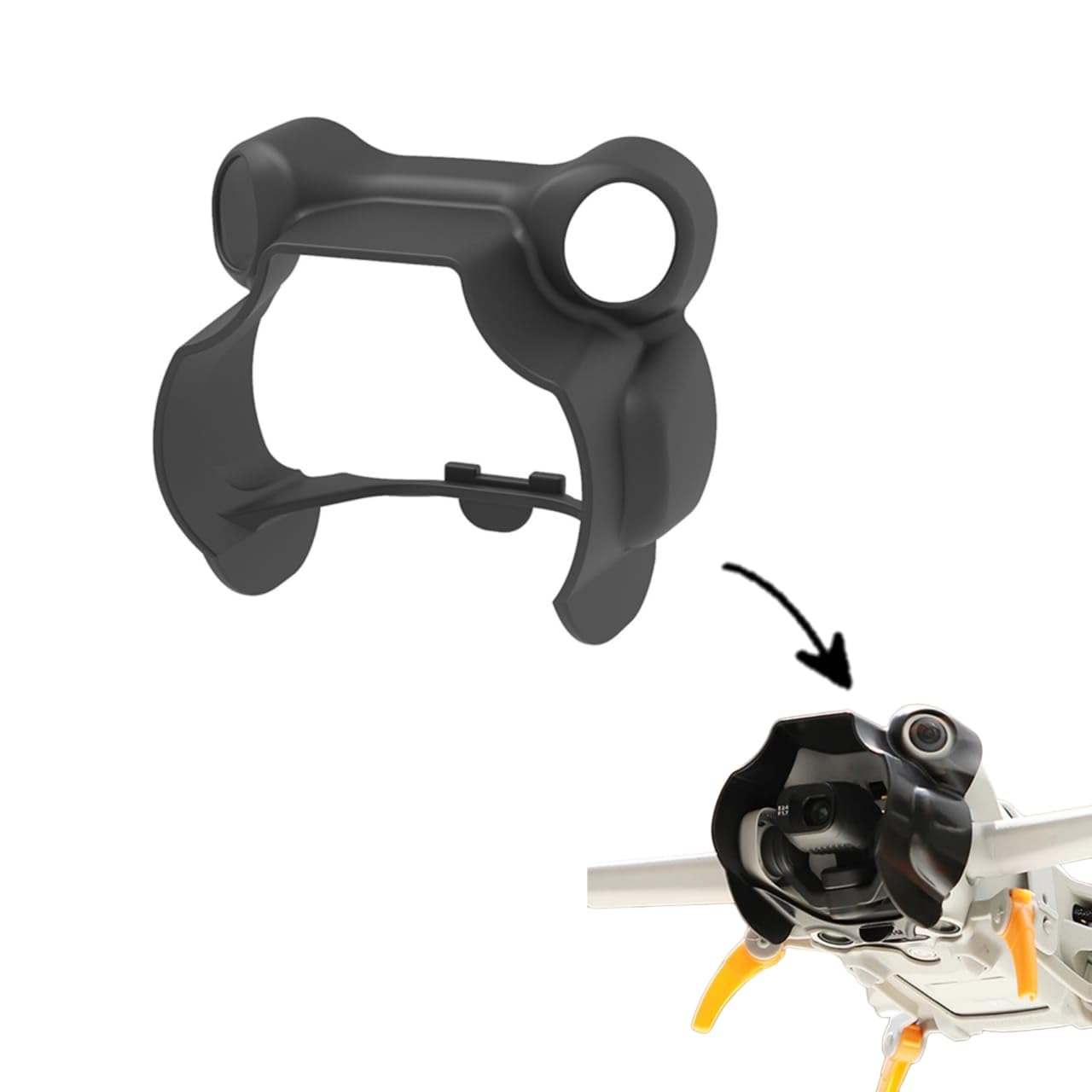GetZget® Lens Hood for Dji Mini 4 Pro Sun shade & Crash Protection Gimbal cap Accessories (Black)-image-8