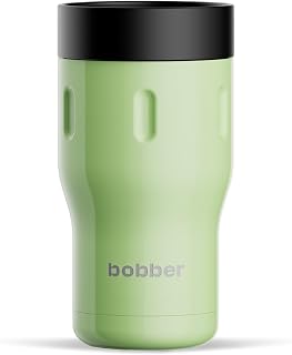 BOBBER 350ml ステンレス コーヒータンブラー 蓋付 コーヒー4時間保温・8時間保冷 真空断熱トラベルマグ 食洗機対応 水漏れ防止 ティーカップ BPAフリー (グリーン)