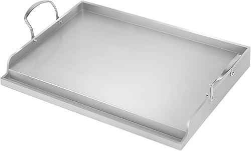 Miniatura 10 de Utheer Plancha antiadherente de cerámica de acero inoxidable de 25 x 16 pulgadas para parrilla de gas, carbón, plancha grande para estufa,