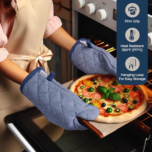 LANE LINEN Flour Sack Dish Towels Set - 20 Pc Kitchen Towel Set with Pot Holders and Oven Mitts,100% Cotton Kitchen Towels, Absorbent Dish Towels: Indigo - Image 6