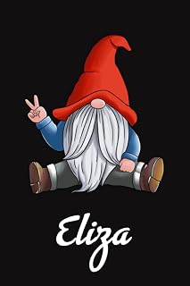 Eliza: Personalized Gnomes Notebook For Girls With Pink Name Flower, Gnomes Journal for Princesses, Perfect Magical Gnomes Gifts for Her as Drawing, ... 110 pages 6x9 Inches