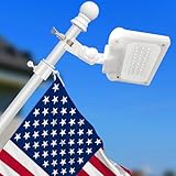 Solar Flag Pole Light, Bright White 4000k Flagpole Light Upgrade Solar Powered for Fits 1-1.5" Flag Pole,Tri-Color Solar flagpole Lights,Outside House Garden Yard American Flags Decor (White)