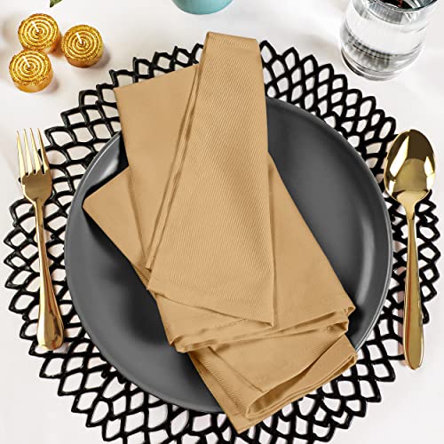 Utopia Kitchen Beige Cloth Napkins [12 Pack, 18X18 Inch] Cotton Blend Washable And Reusable Table Dinner Napkins For Hotel, Lunch, Restaurant, Weddings, Event And Parties #TOP5