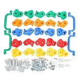 SPYMINNPOO Soportes para Escalada en Roca, Coloridas Piedras Ergonómicas para Escalar con Acabado Táctil para Paredes Interiores y Exteriores