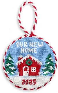 Smathers & Branson 'Our New Home 2025' Hand-Stitched Needlepoint Ornament