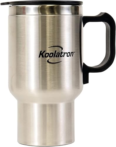 Koolatron Taza de viaje de 12 V, alimentada por USB, aislada con calentador, 17 onzas, vaso portátil a prueba de fugas para bebidas calientes y