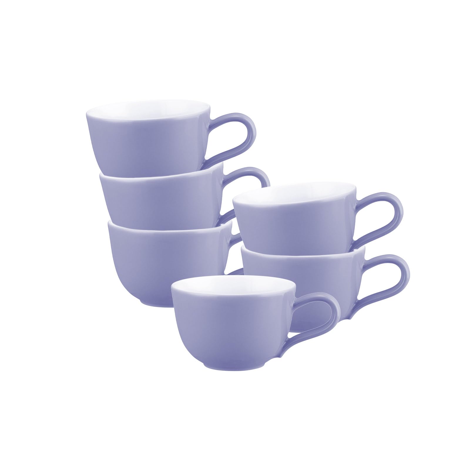 Seltmann Weiden Liberty Pure Colors Grape Purple Espressotassen 6er Set, 90 ml, Kleine Mokkatassen mit farbiger Außenseite, Mix-&-Match-Geschirr, Spülmaschinen- und Mikrowellenfest, Porzellan, Lila