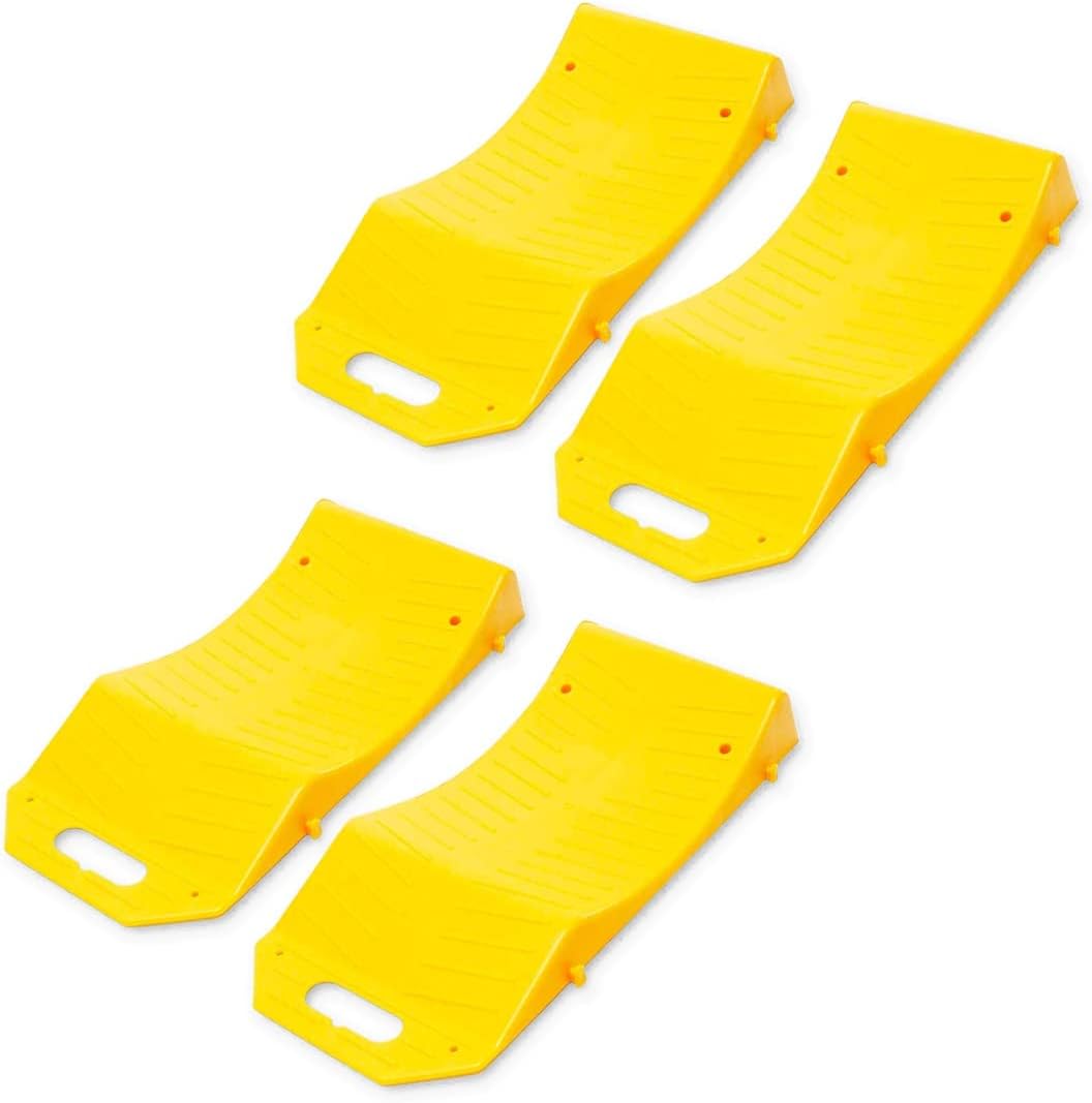 Zento Deals 4 Pieces Tire Saver Ramp Premium Quality for Flat Spot, Tire Prevention and Vehicle Storage