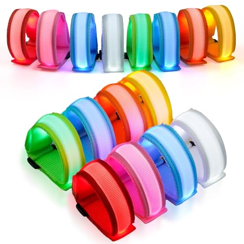 LURICO LED Pulseras Luminosas, 8 Piezas Conjunto de Pulsera LED, Decoración de Fiestas, Juguetes Iluminados para Niños, LED Brazalete para Conciertos, Festivales de Música Fiestas Navidad