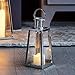Produktbild Lights4fun Silberne Edelstahl LED Laterne LED Kerze 21cm Timer