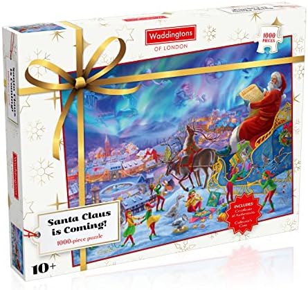 Winning Moves WM01768-ML1-6 Christmas 2021 1000 Piece Jigsaw Puzzle Game, Multi