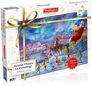 Winning Moves WM01768-ML1-6 Christmas 2021 1000 Piece Jigsaw Puzzle Game, Multi