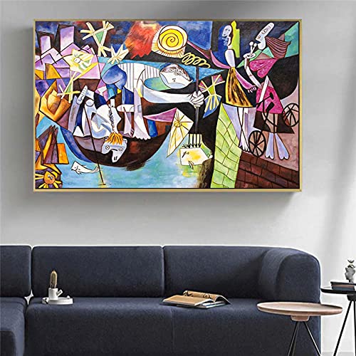 Peinture Picasso pêche de nuit affiche sur toile pour raviver un mur vide
