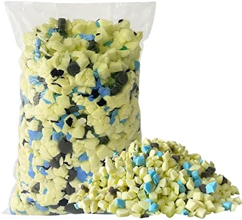 Jecqbor 5lbs Shredded Memory Foam Filling for Bean Bag Chair, Premium Beanbag Stuffing High Density Memory Foam Refill for Pillow, Cushion, Dog Bed, Arts Crafts, Stuffed Animals, Multi Color