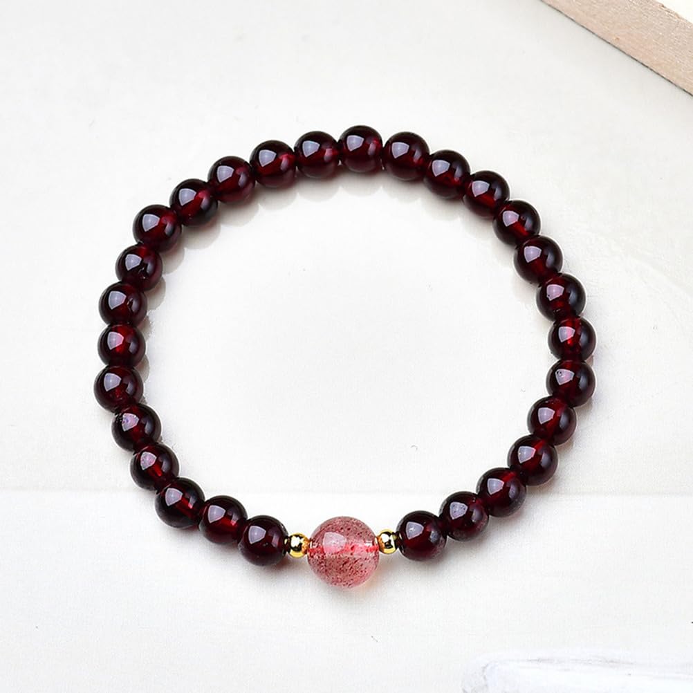 Pulsera de Cristales de Granate de rodolita Real Natural, Cristal para Mujer, Cuentas de 4/0.236 in, Piedra Natural semipreciosa, joyería elástica, Chakras, Piedras Preciosas,4mm