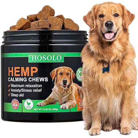 Hemp Calming Chews for Dogs, 120 PCS Dog Calming Chews, Anxiety Relief Treats with Hemp Oil, Natural Ingredients Calming Treats, Aid with Barking, Separation, and Thunderstorms Cover