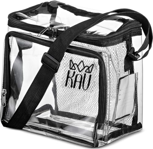 KAV Klarity Transparent Lunch Bag for Men & Women, PVC Plastic Lunch Box with Adjustable Shoulder Strap, Handle, and Freezer Safe, 15L Capacity, Clear Lunch Tote Box for Work