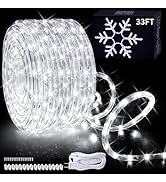 33ft/10m LED Rope Lights, 360 LEDs, Cool White Waterproof Indoor Outdoor Tube Light Rope and Ligh...