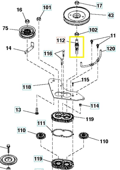 Arbre de boitier de coupe Husqvarna 583571601 - 532443852