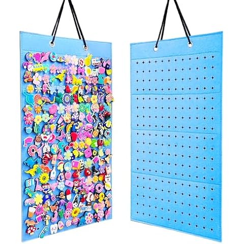 Fannoday Shoe Charms Organizer, Hanging Shoe Charm Holder with Holes, Portable Shoe Decoration Charms Display Stand, Wall Mounted Display Holder for Shoe Charms(Any Accessories Not Included) Cover